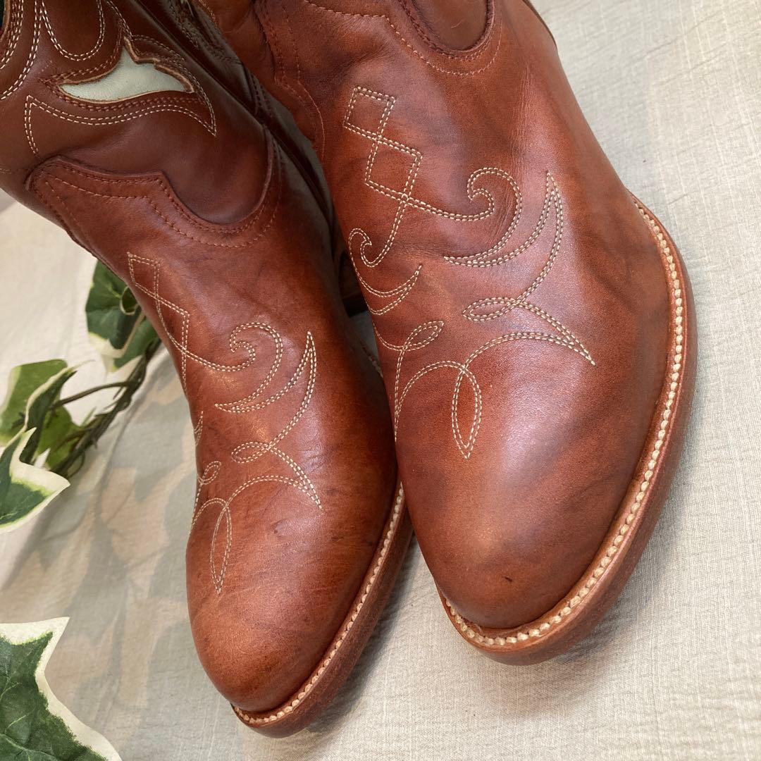 RANCHO BOOTS　ウエスタンブーツ 本革　刺繍 新品　6 1/2