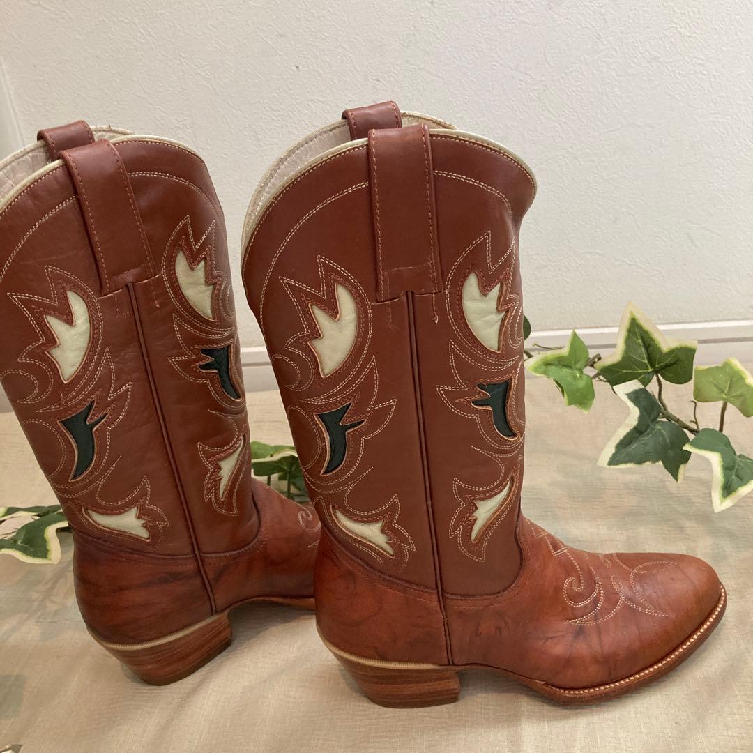 RANCHO BOOTS　ウエスタンブーツ 本革　刺繍 新品　6 1/2