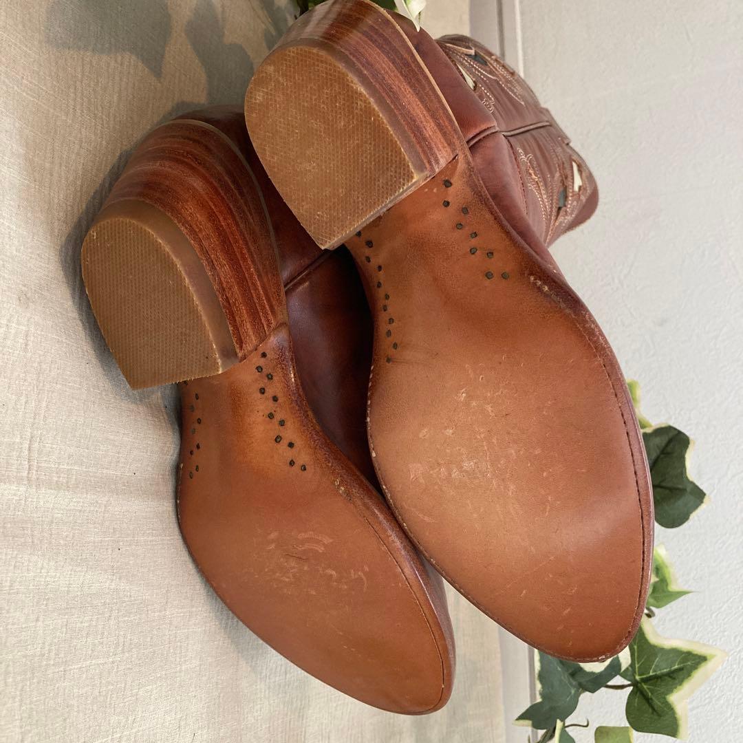 RANCHO BOOTS　ウエスタンブーツ 本革　刺繍 新品　6 1/2