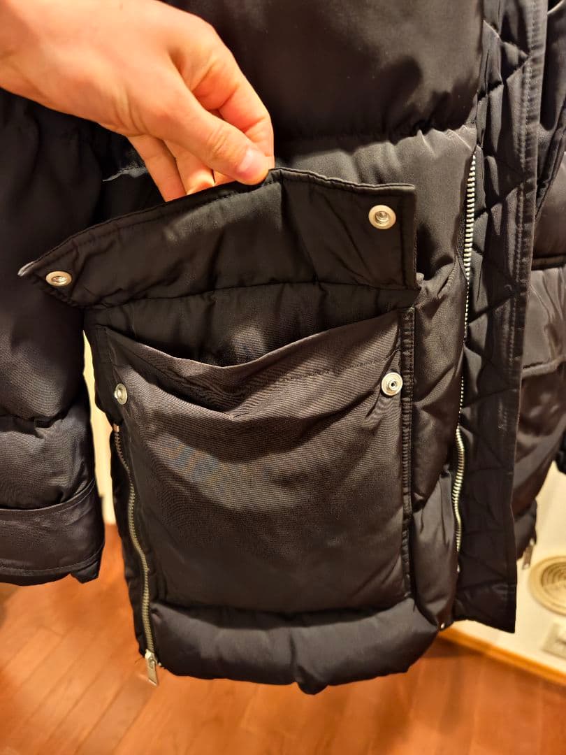 All Saints ブラックモッズコート M