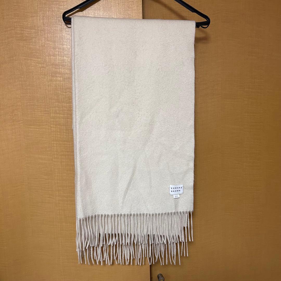 EDWARD BROWN カシミヤストール OFF WHITE オフホワイト