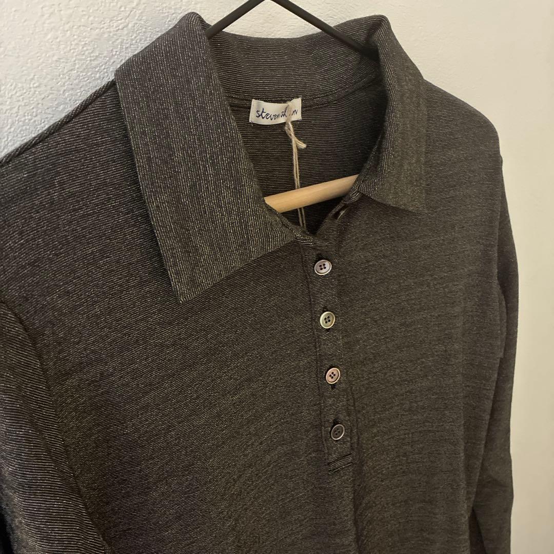 steven alan ラメ ジャージー ポロカットソー