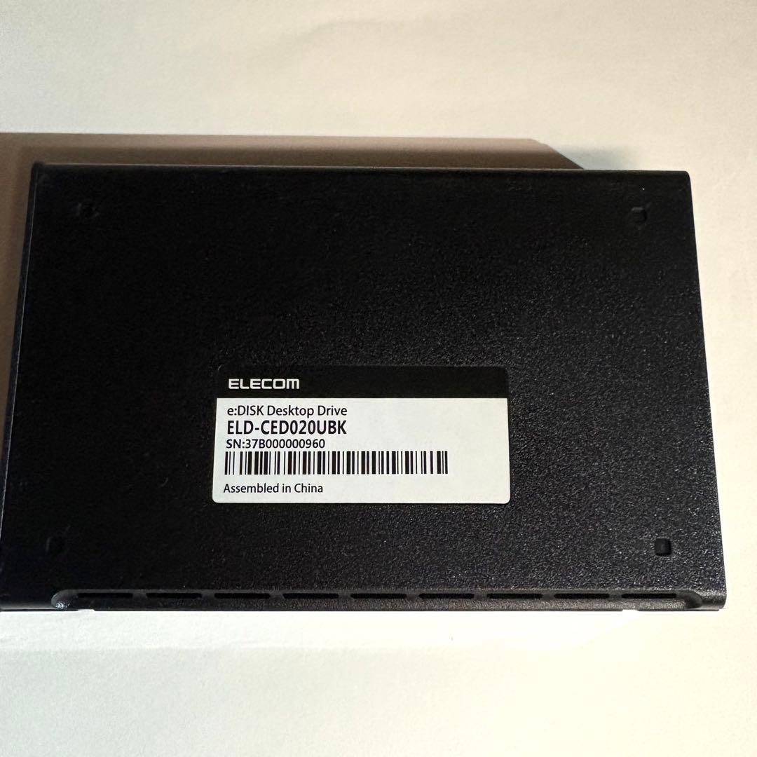 2TBエレコム ELD-CED020UBK USB3.0対応 外付けHDD動作○