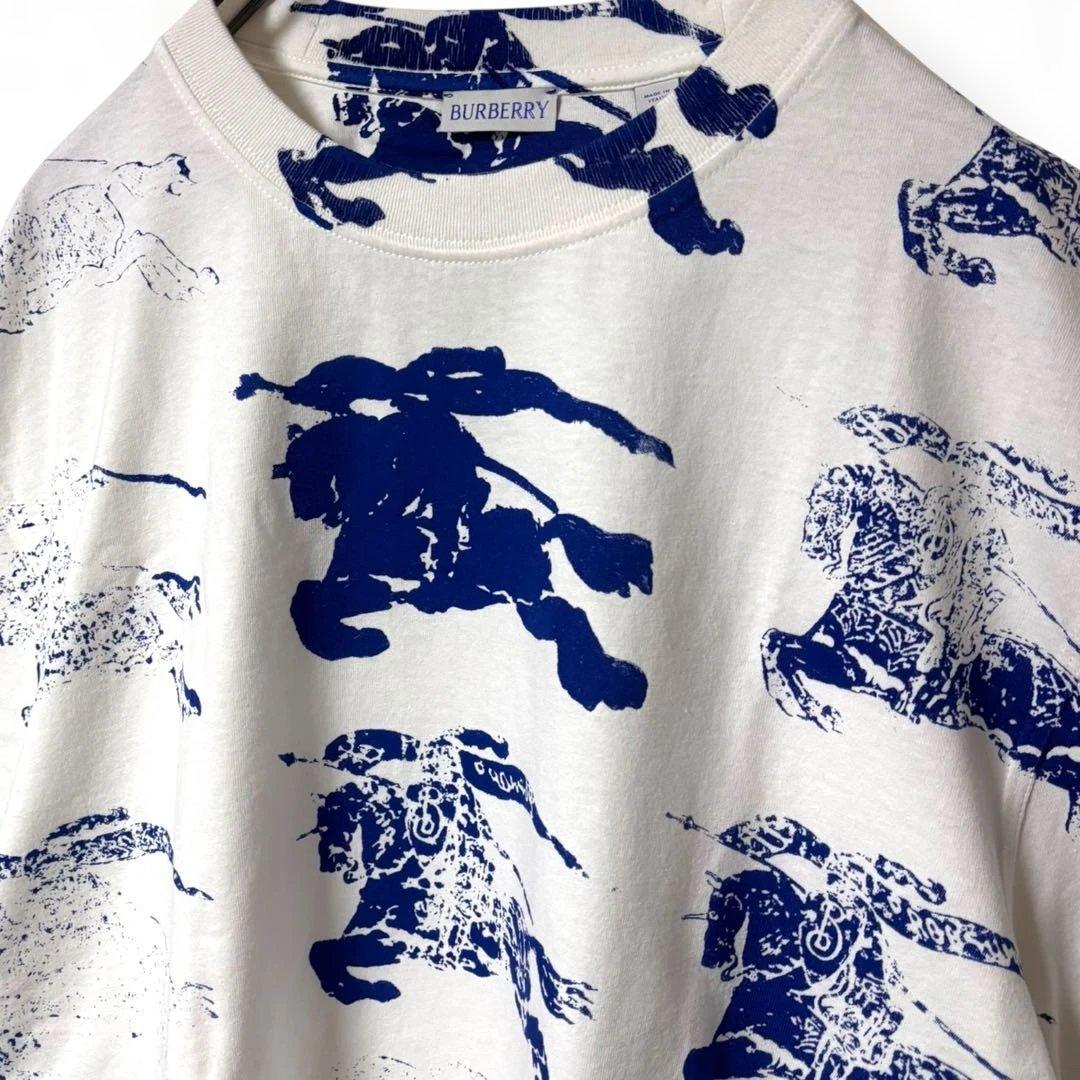 24SS 極美品　BURBERRY 総柄　ホース　EKD　Tシャツ　イタリア製