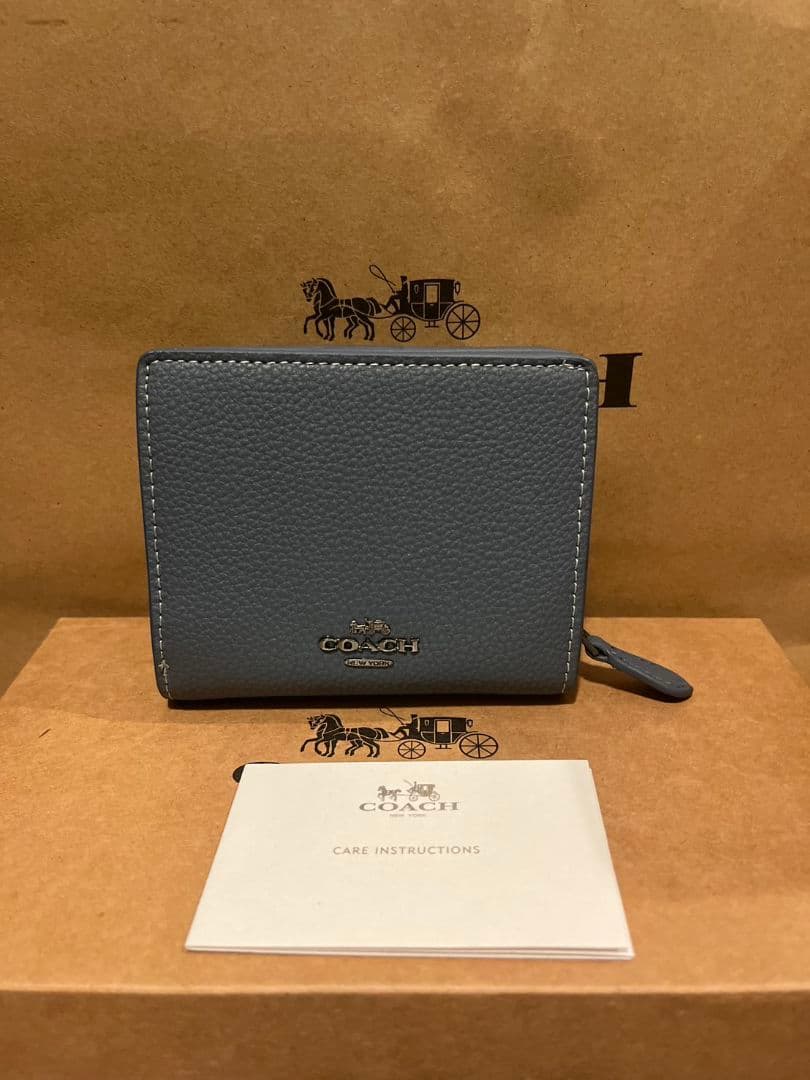 COACH スヌーピー 二つ折り財布 ブルー