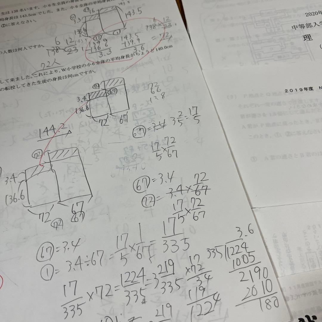 NN早稲田実業　後期　2019年度9月10月11月12月度の確認テスト、計4回分