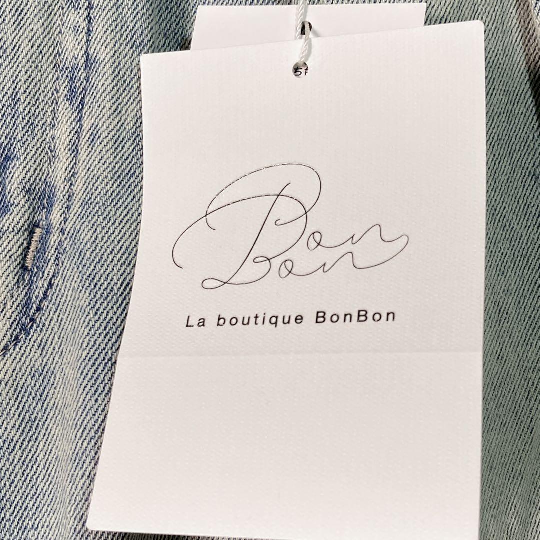 【新品】La boutique BonBon ハイウエストバギーデニム S