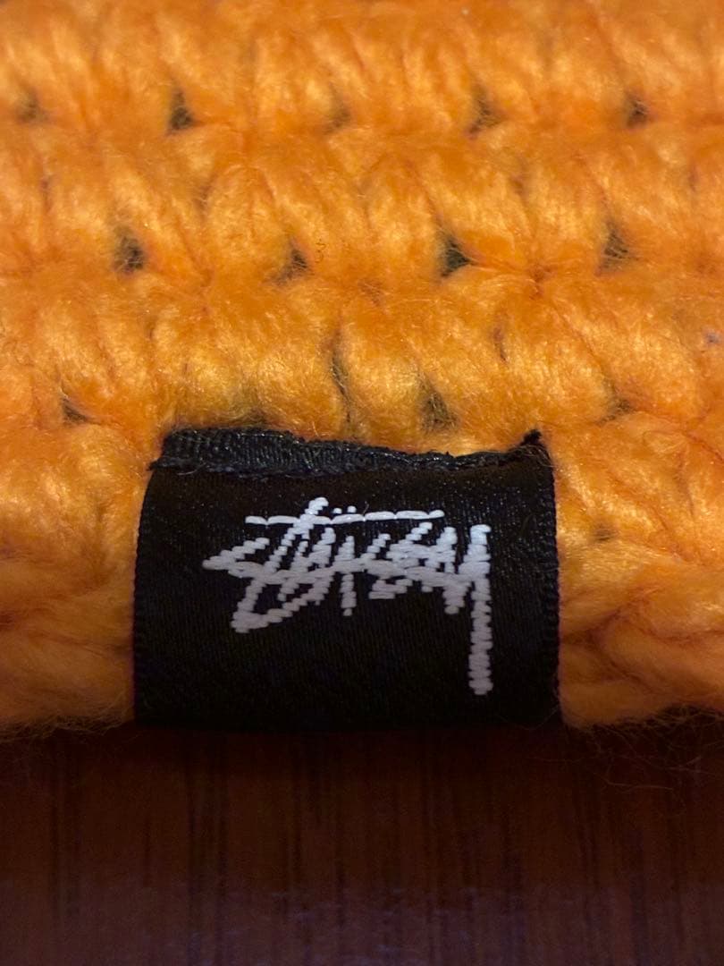 STUSSY チェッカー ニット バケットハット グリーン イエロー OSFA