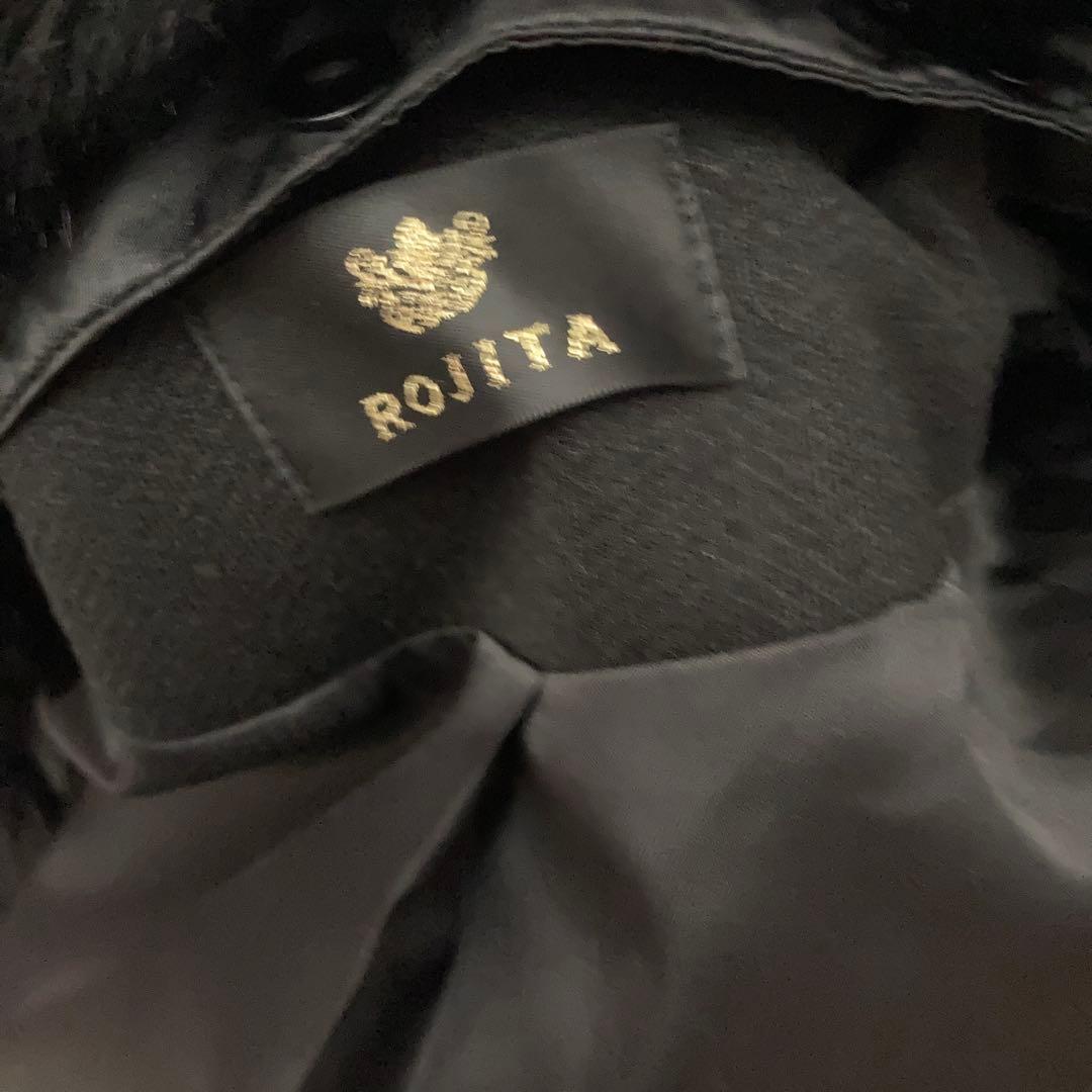 ROJITA ロジータ　リボンブローチ付きコート ブラック