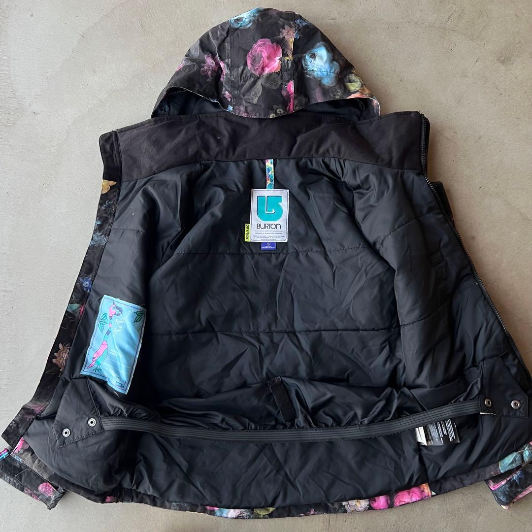 【BURTON】バートン　ガールズS　120　スノボ　スキー　ウェア　黒　花柄