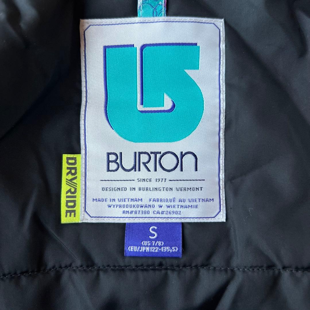【BURTON】バートン　ガールズS　120　スノボ　スキー　ウェア　黒　花柄