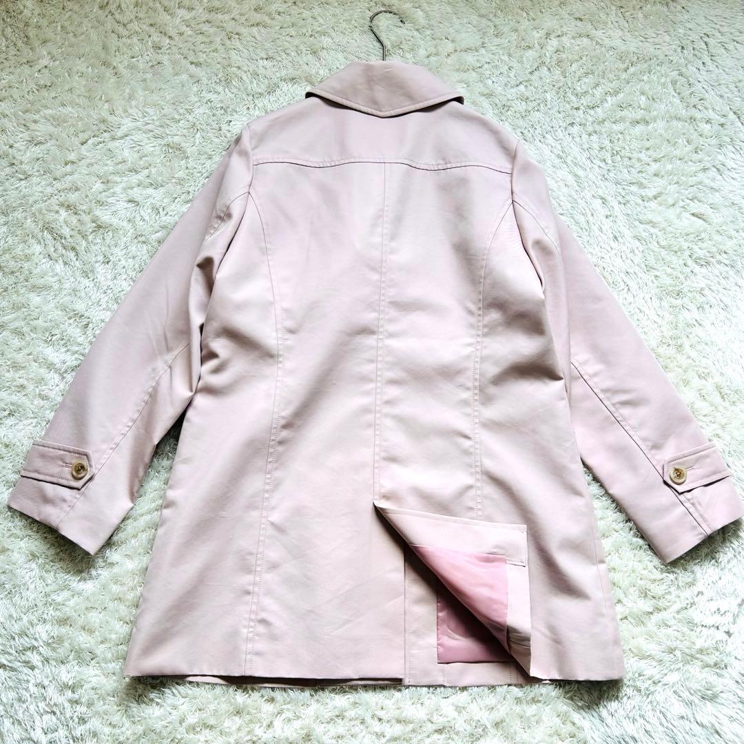 【CROCODILE】ピンク　ステンカラーコート　撥水　花粉防止　ショート丈　M
