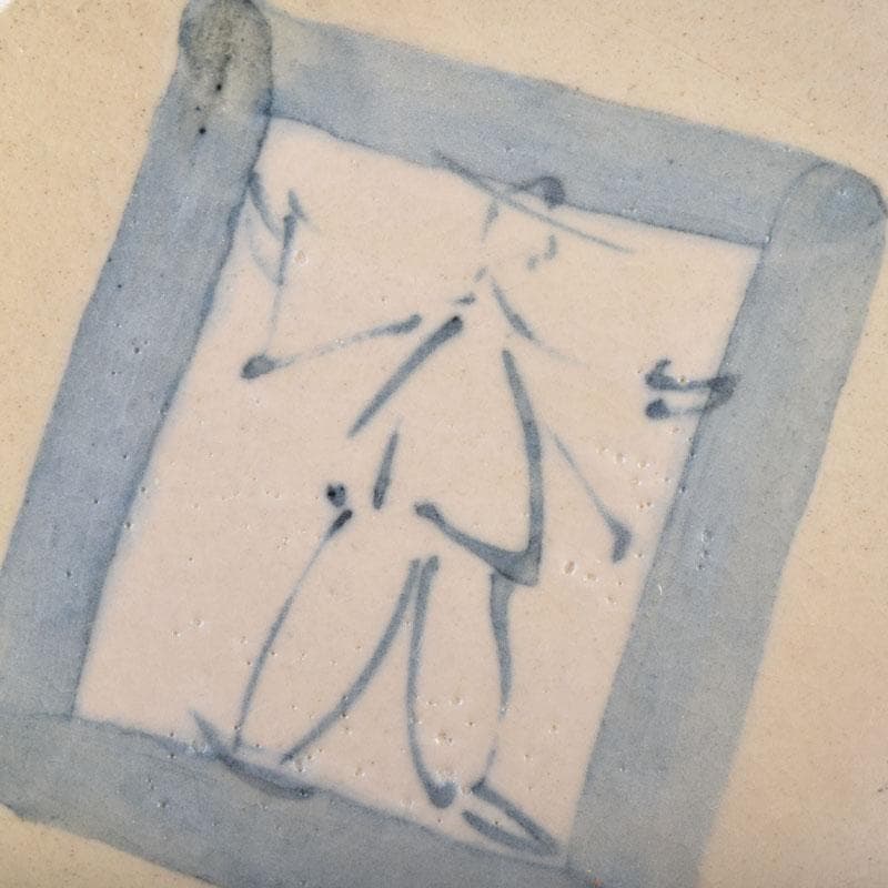和食器　白倉窯　伊村徳子作　染付　小皿　五客　共箱　C　8487
