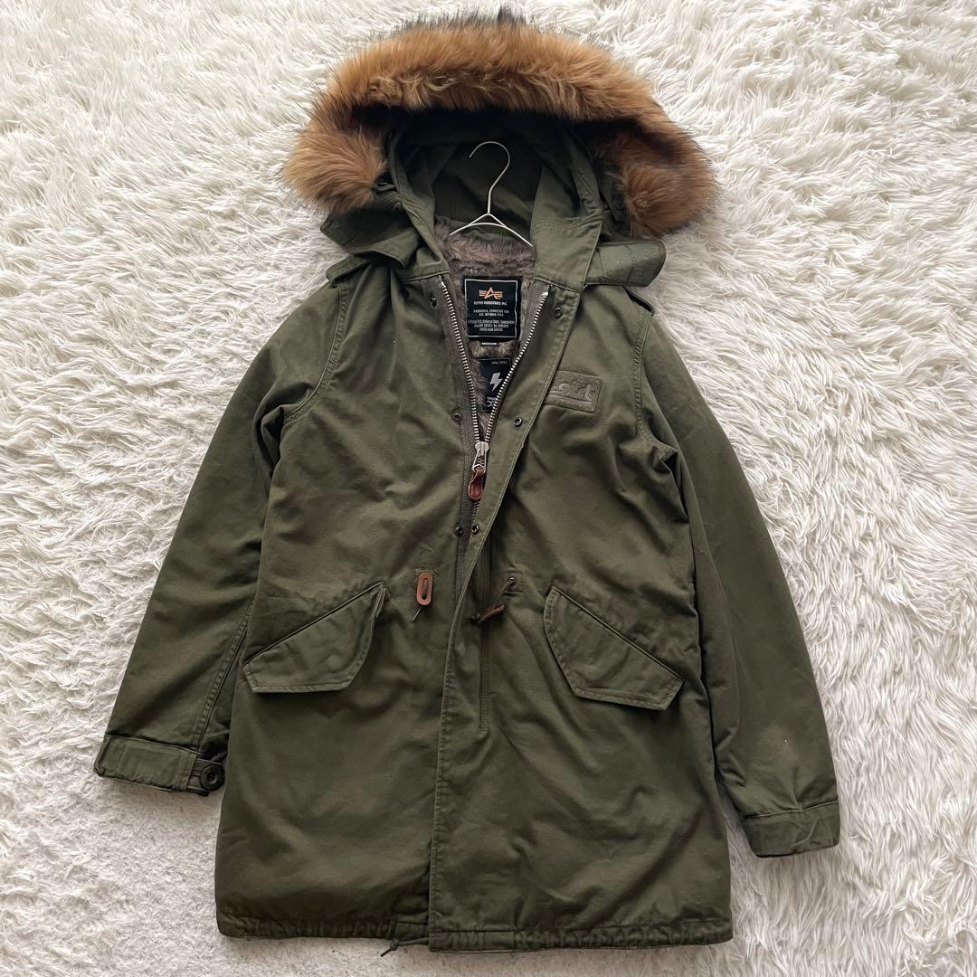 X-girl ALPHA INDUSTRIES 2way ファー　モッズ コート
