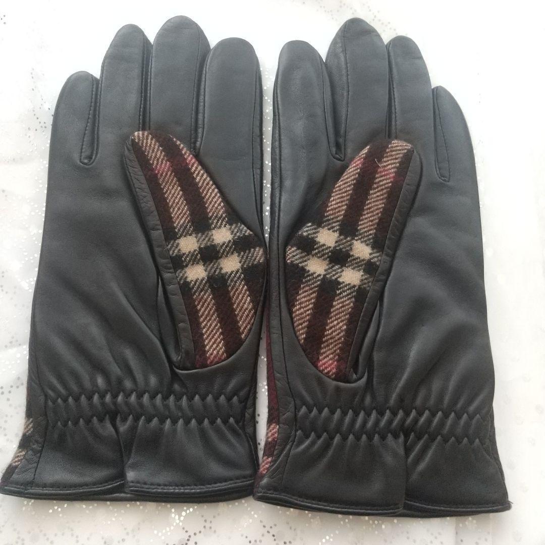 美品　BURBERRY レザー　グローブ　バーバリー　手袋　ノバチェック　男性