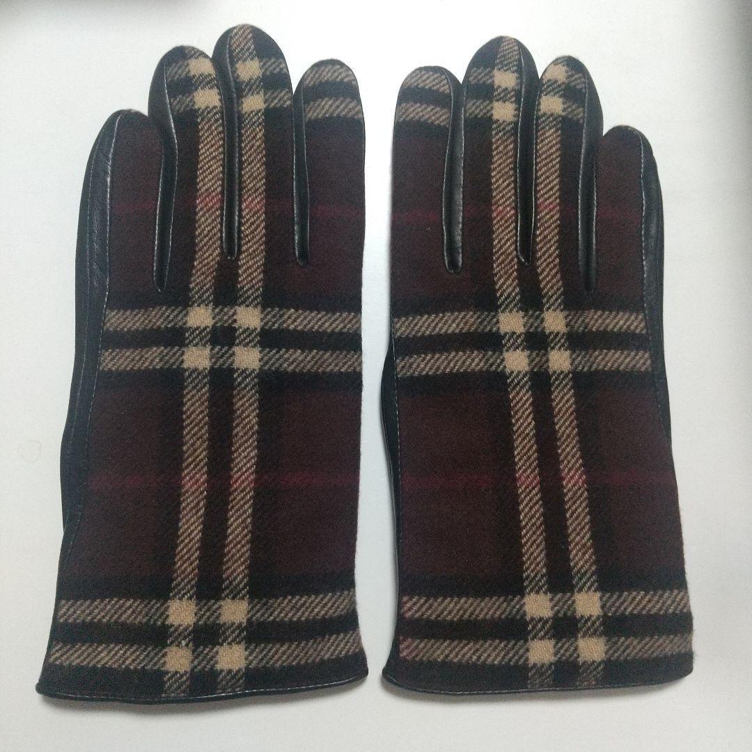 美品　BURBERRY レザー　グローブ　バーバリー　手袋　ノバチェック　男性