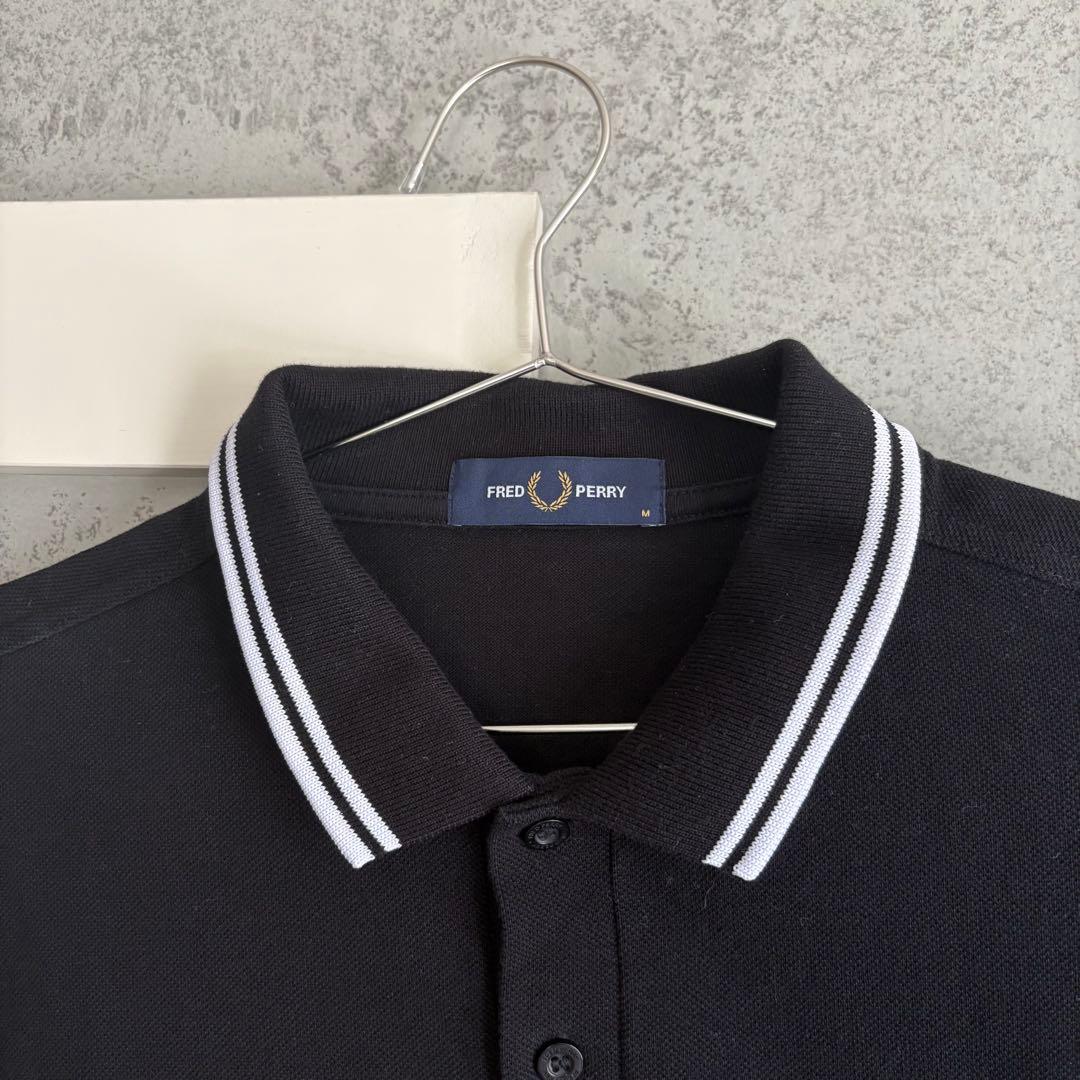 【美品】FRED PERRY ブラック ポロシャツ M