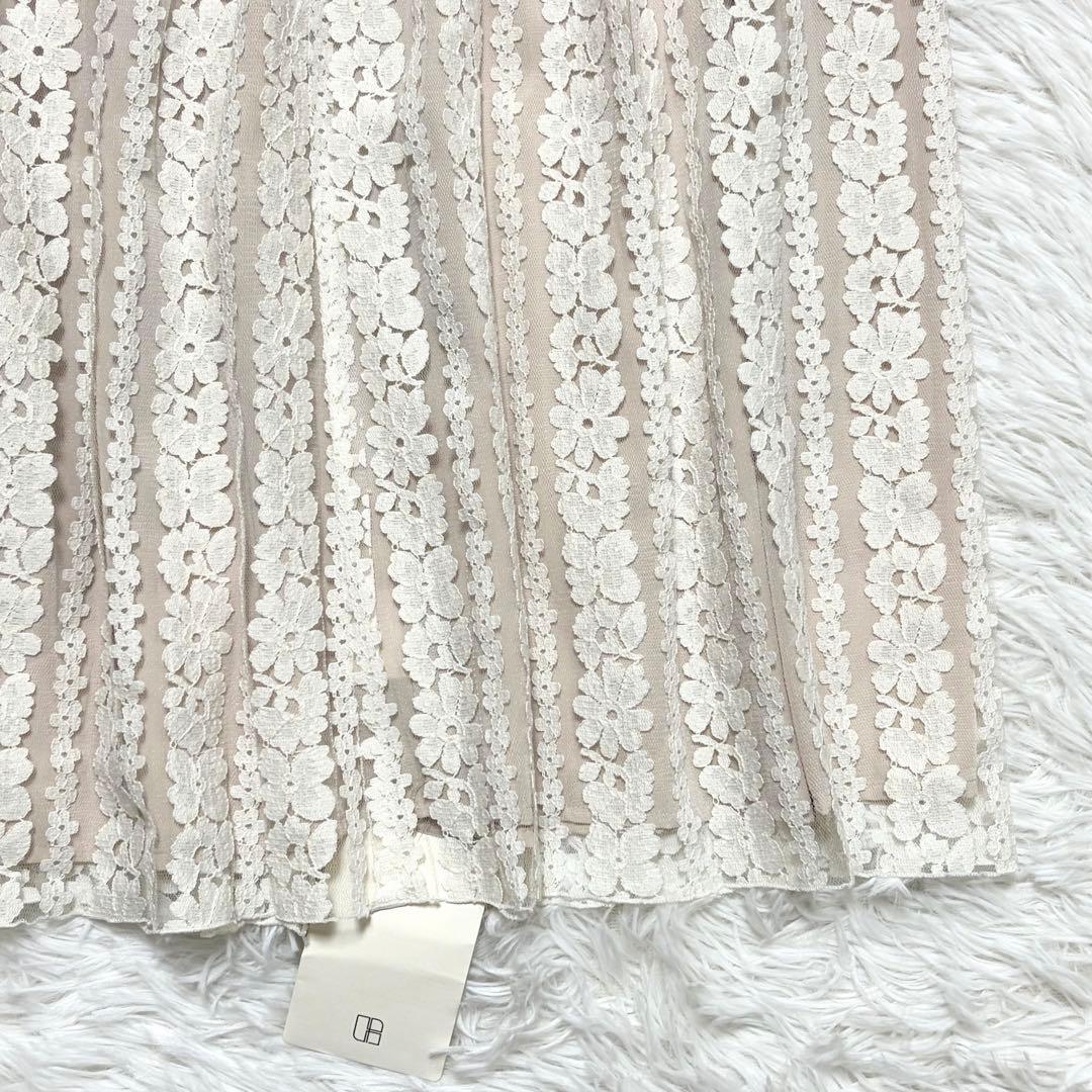 IENA イエナ　チュールレースロングスカート　花柄　タック　ウエストゴム　美品