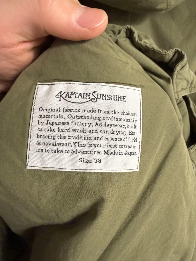 kaptain sunshine フード付きモッズコート 38 オリーブ