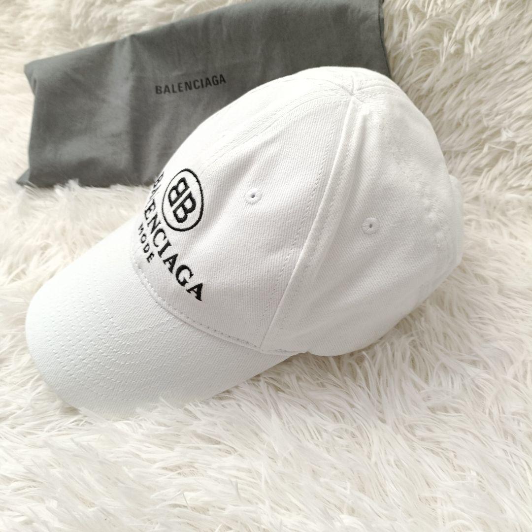 BALENCIAGA✨️保存袋付き ホワイト　キャップ BBロゴ　バレンシアガ