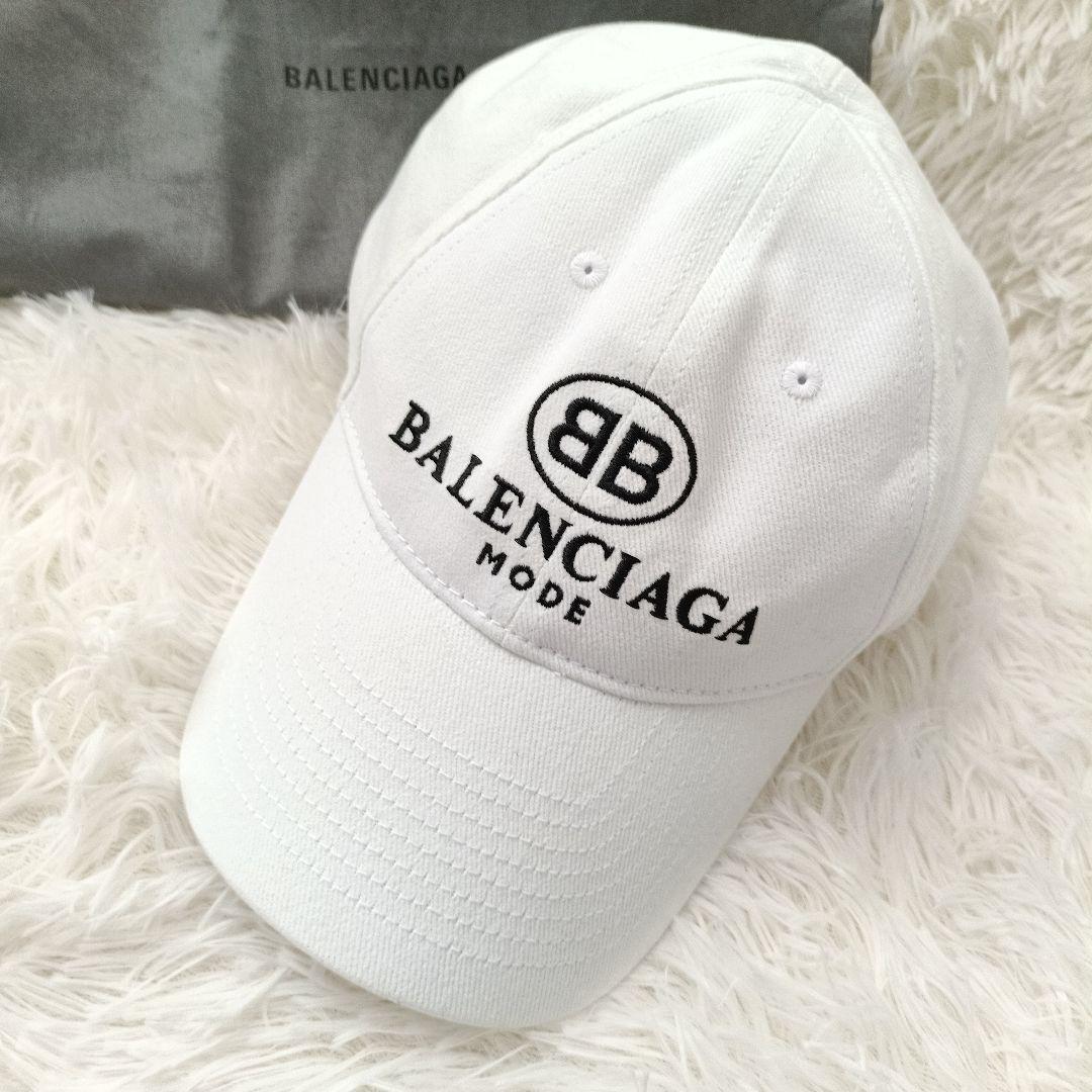 BALENCIAGA✨️保存袋付き ホワイト　キャップ BBロゴ　バレンシアガ