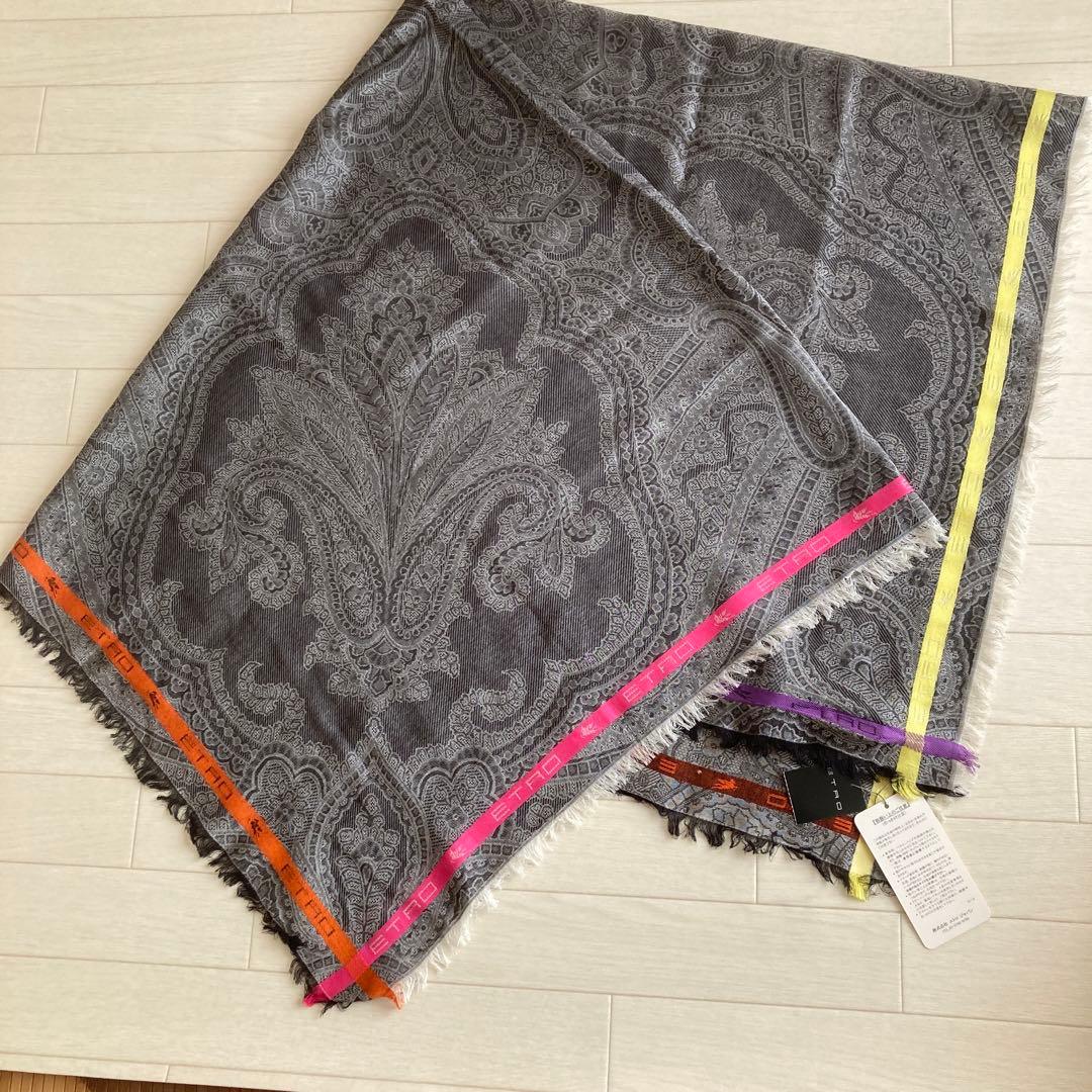 新品未使用品　ＥＴＲＯ　ペイズリー柄　ストール　タグ付き