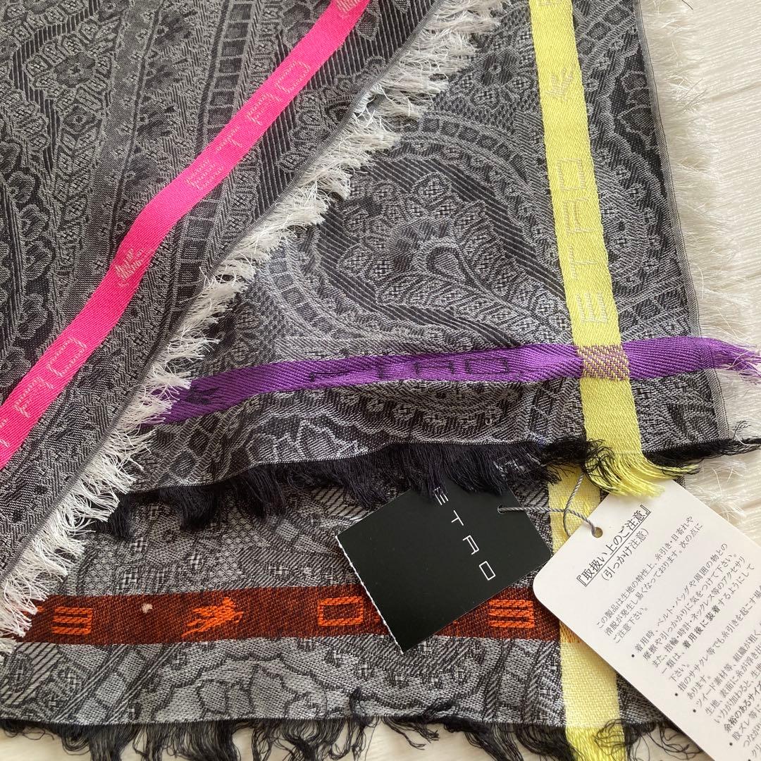 新品未使用品　ＥＴＲＯ　ペイズリー柄　ストール　タグ付き