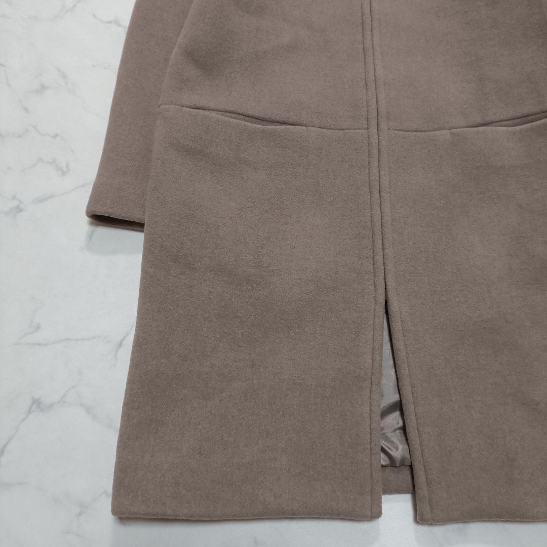 美品　Noble　ノーカラー　カシミヤ混　MTRウール