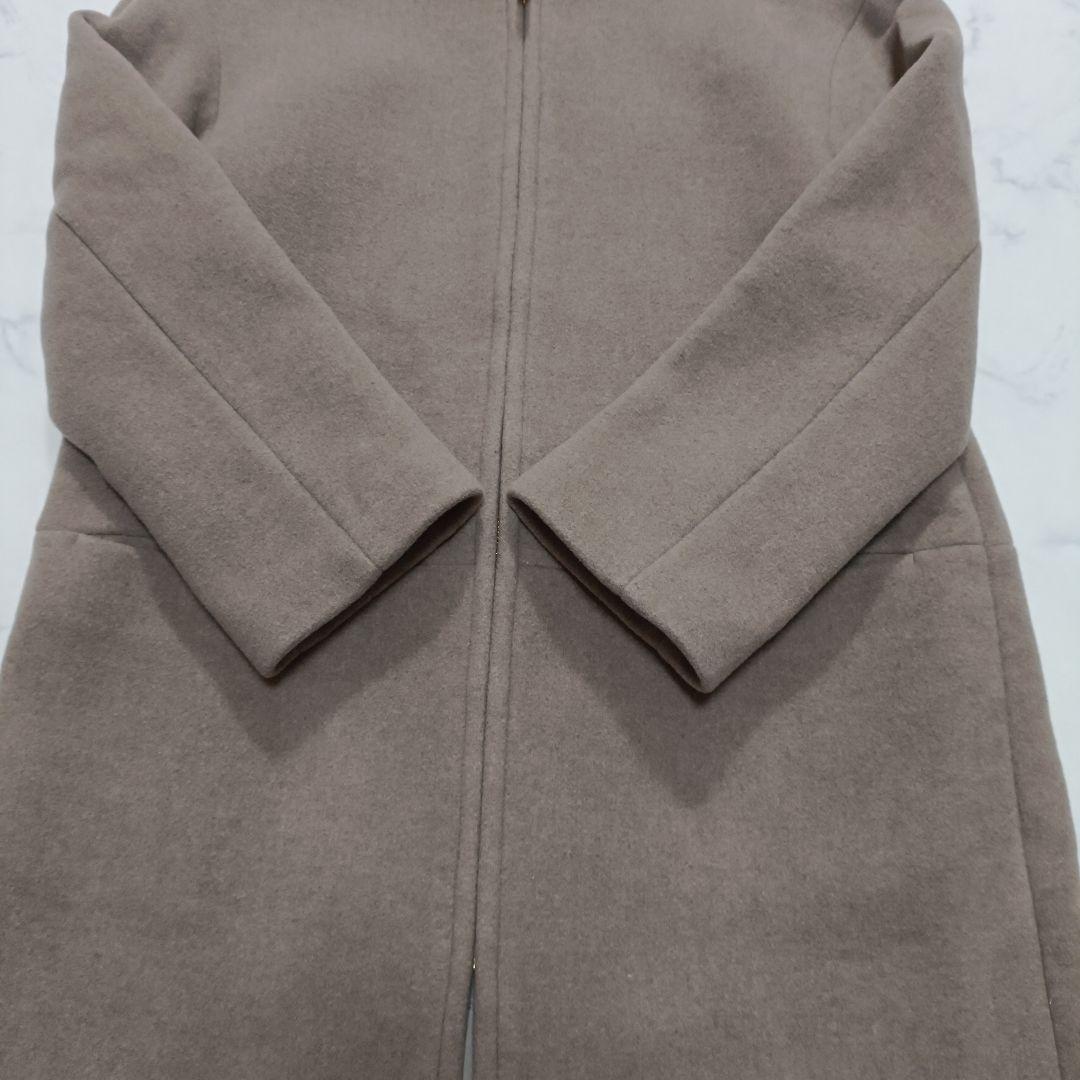 美品　Noble　ノーカラー　カシミヤ混　MTRウール