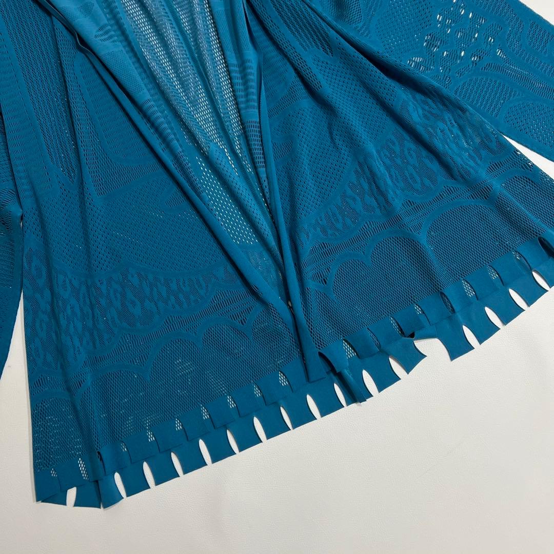 美品　HIROKO KOSHINO ヒロココシノ　カーディガン　ブルー系　38