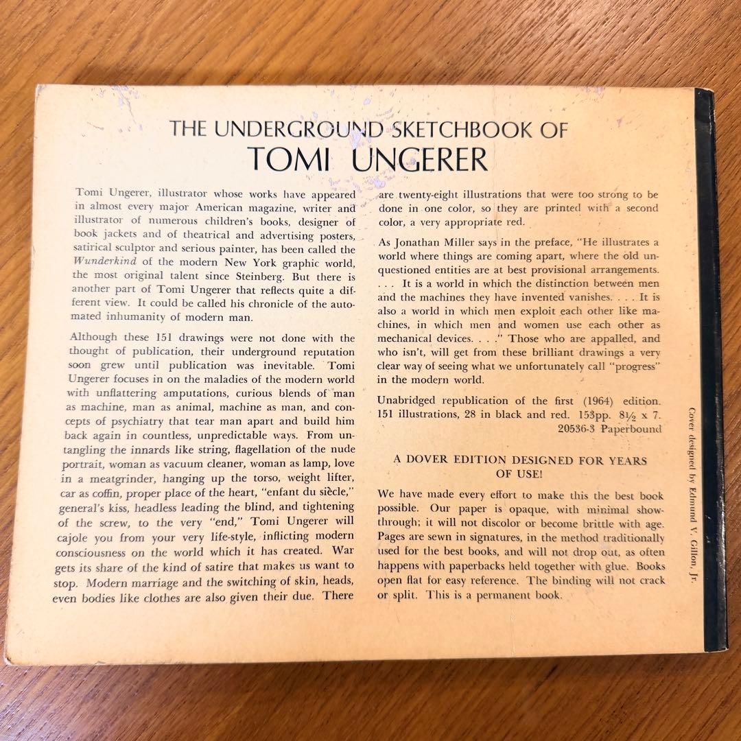 1964年 トミー・ウンゲラー 作品集 Dover版　UNDERGROUND