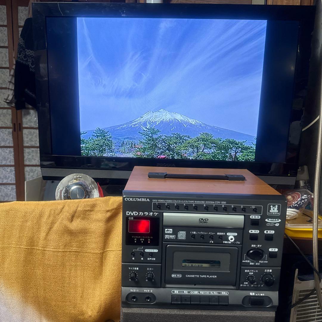 コロンビアDVDカラオケマイク付きカラオケDVD 画像DVD CDテープ正常可動