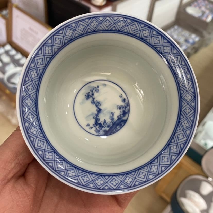 景徳鎮 青花喜上眉梢三才蓋碗 茶碗 煎茶器 未使用品