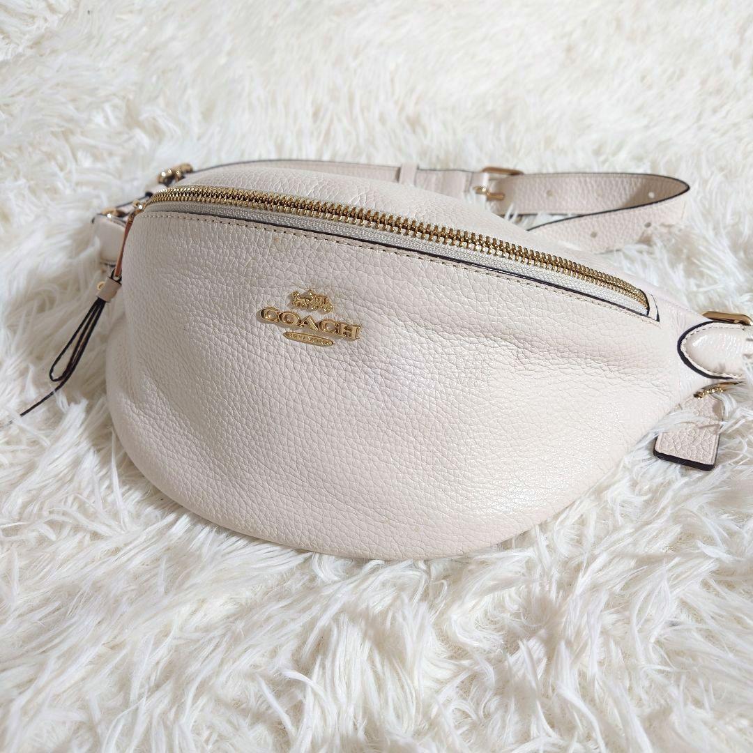 COACH F48738 ピンクベージュ ボディバッグ レザー 美品