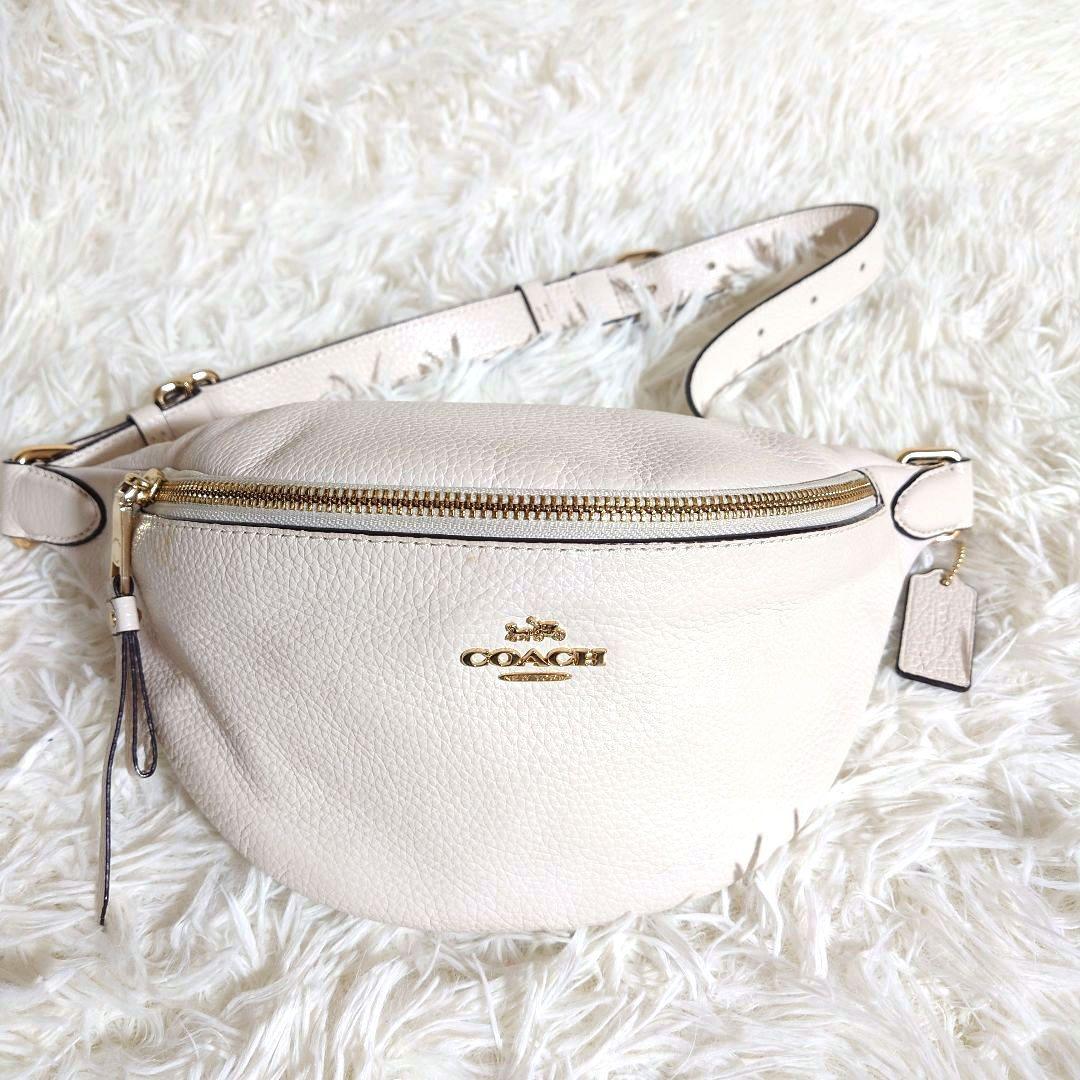 COACH F48738 ピンクベージュ ボディバッグ レザー 美品