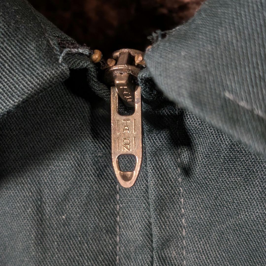 60s　USA製　ワークジャケット　talon zip　刺繍ワンポイント　中綿
