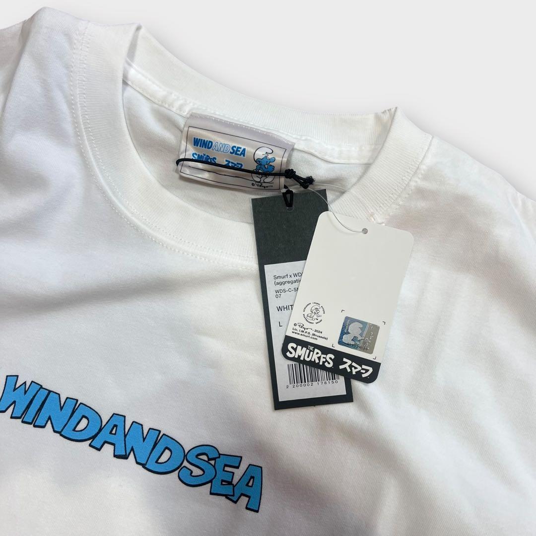 WIND AND SEA SMURFS WDS S/S TEE スマーフ L 白