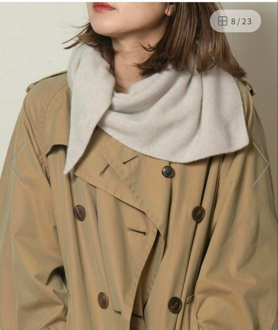 ASAUCE MELER/シームレス トライアングル カシミヤニットストール
