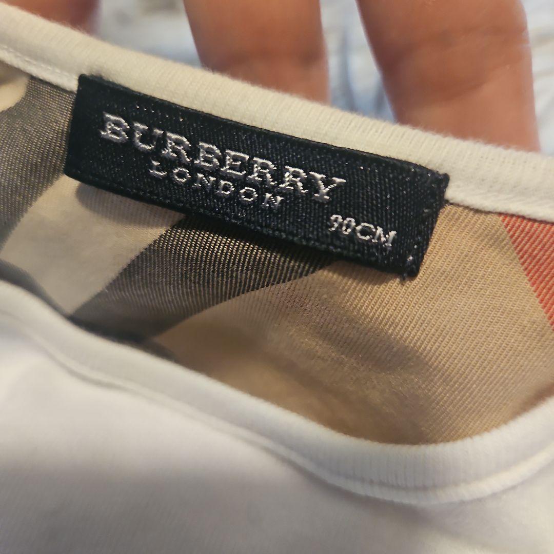 BURBERRY ピンク系チェック ベビースモックワンピース 半袖