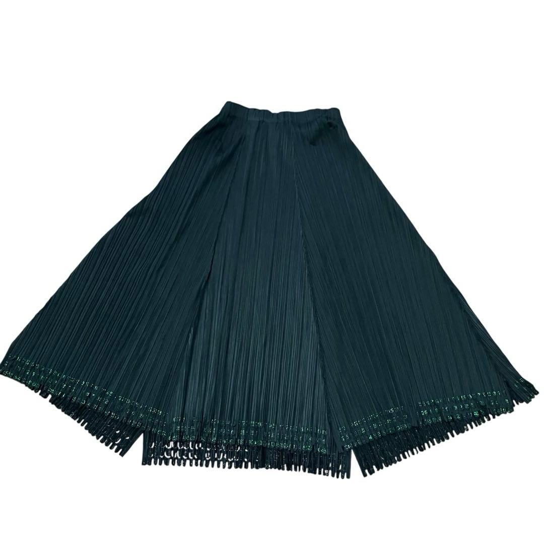 A*n様 PLEATS PLEASE パッチワーク 数字　変形ロングスカート　切