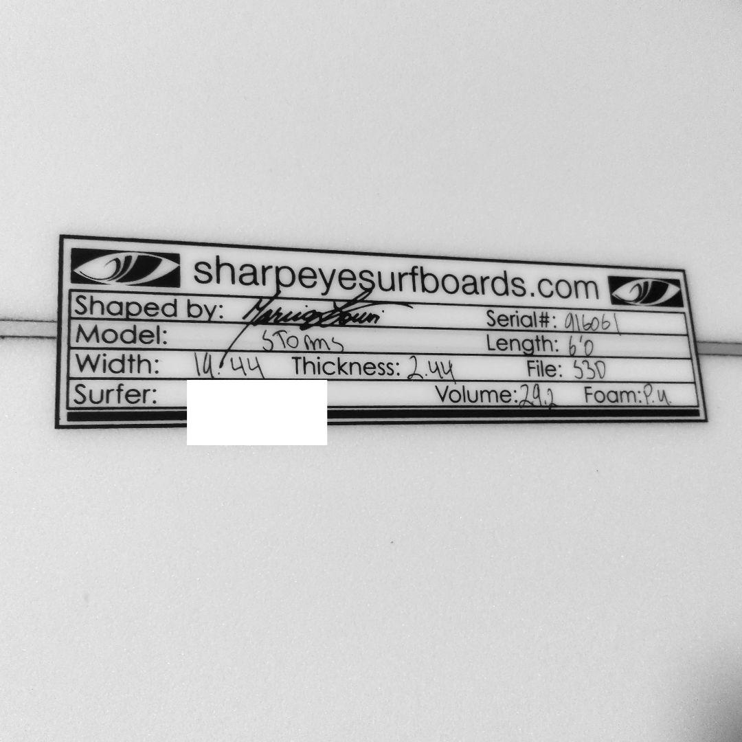 新品送込 Sharp Eye シャープアイ サーフボード ストームズ 6'0