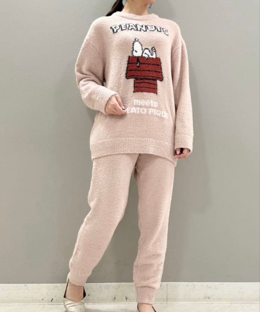 ジェラートピケ　PEANUTS ベビモコプルオーバー＆ロングパンツ スヌーピー