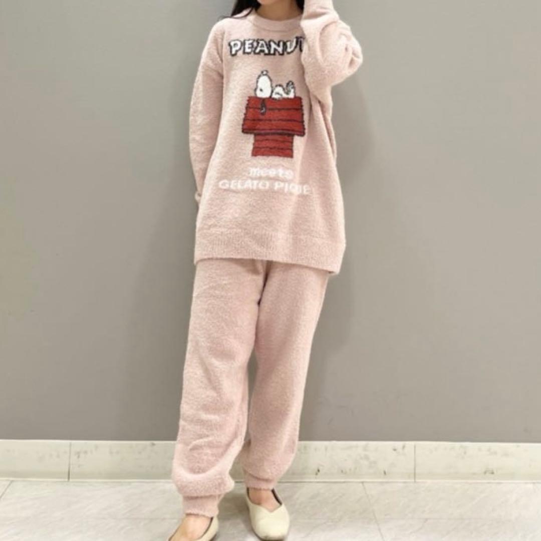 ジェラートピケ　PEANUTS ベビモコプルオーバー＆ロングパンツ スヌーピー