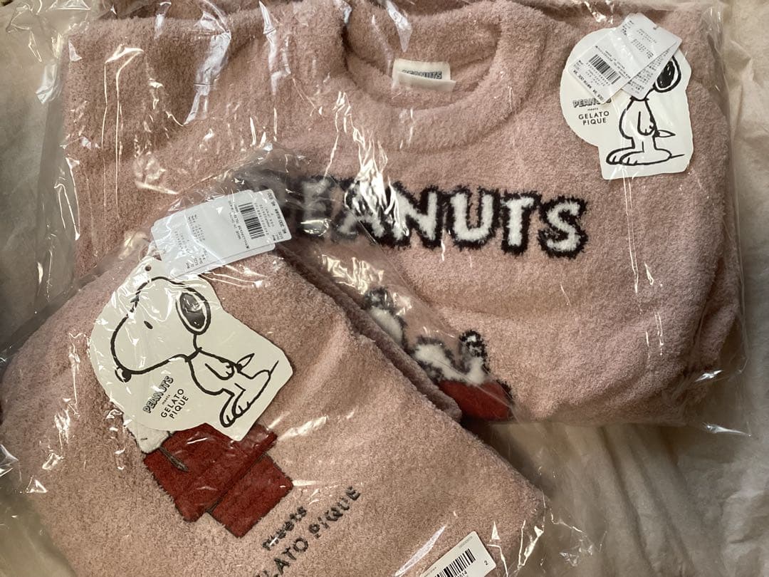 ジェラートピケ　PEANUTS ベビモコプルオーバー＆ロングパンツ スヌーピー