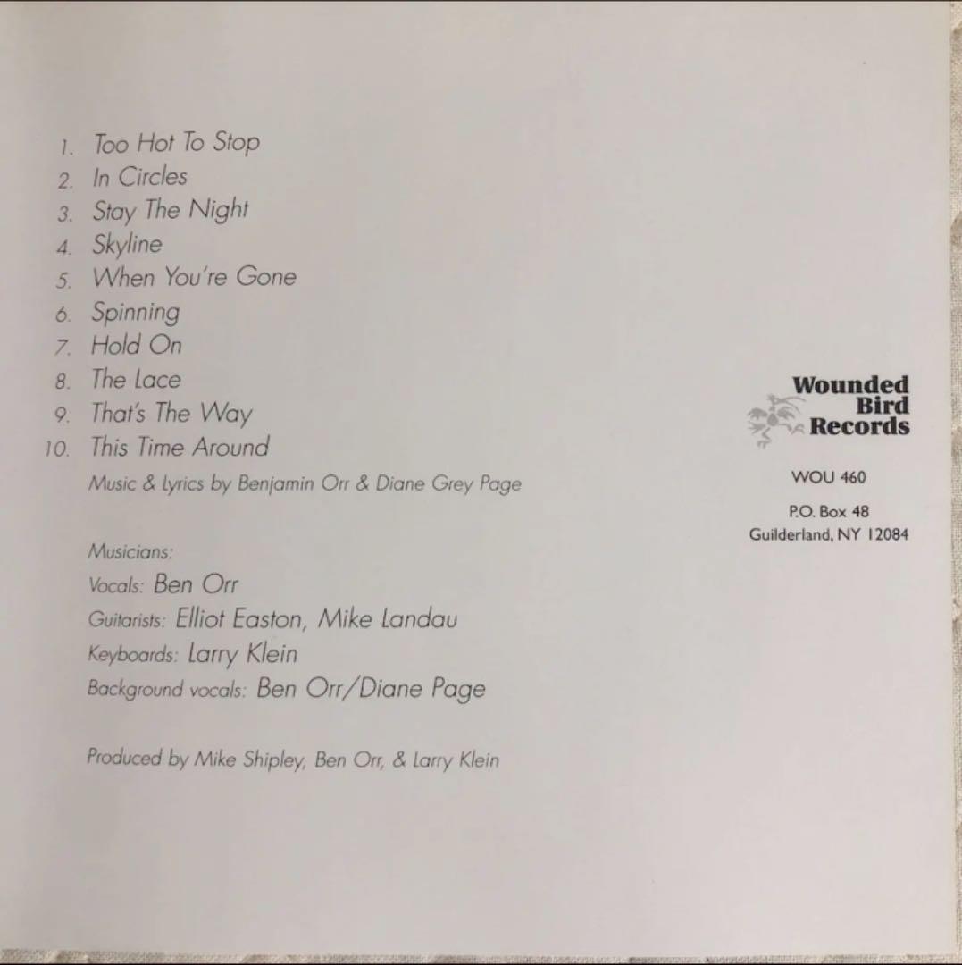 Benjamin Orr/ THE LACE/1986年/ THE CARS
