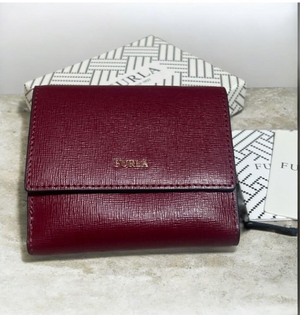 【ほぼ未使用】FURLA フルラ バビロン S 二つ折り財布　ダークレッド