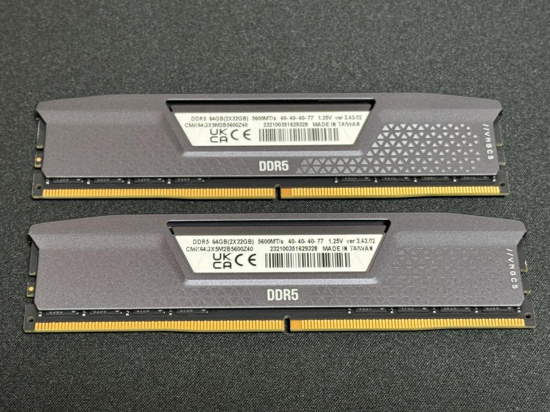 Corsair VENGEANCE DDR5 デスクトップ用メモリ 64GB