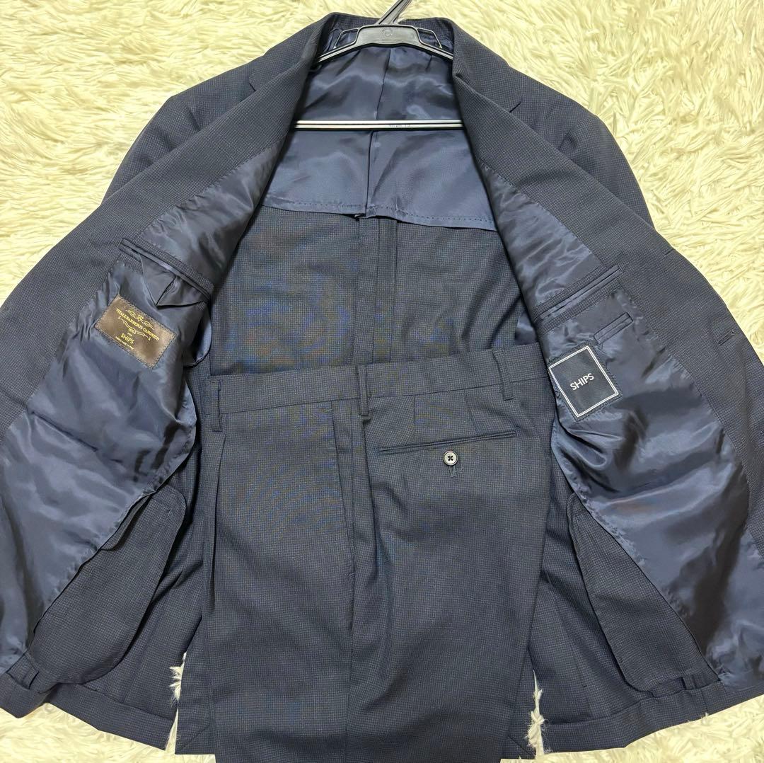 【極美品】SHIPS スーツセットアップRINGJACKET製　高級生地カノニコ