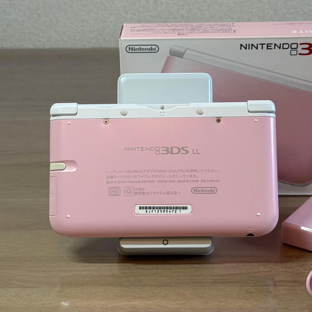 5-168 ニンテンドー3DS LL ピンク×ホワイト 箱付き