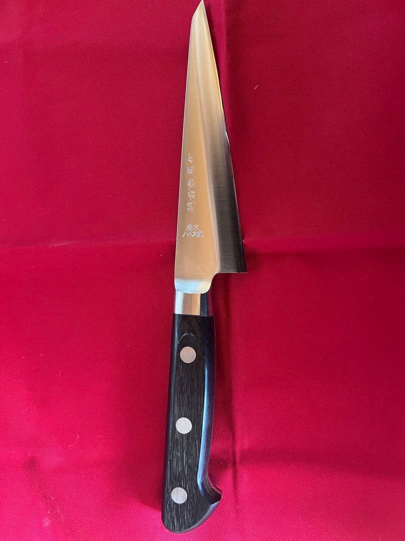 越前数馬作三徳包丁 ステンレス鋼 15cm 木製ハンドル(粉末ハイス鋼)